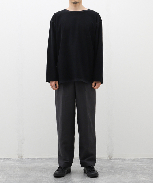 ATON(エイトン)の「【ATON / エイトン】COTTON HEMP SATIN BAKER PANTS(スラックス・メンズ・チャコールグレー・2/4/6)」の2枚目の写真