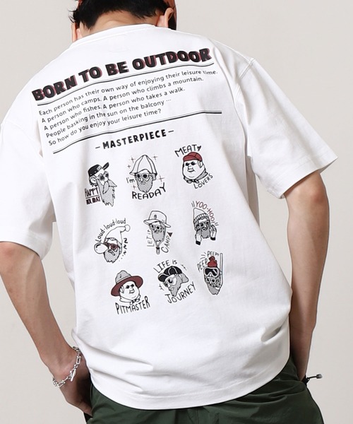 COBMASTER（コブマスター）の「【COBMASTER】 オジサン プリント 半袖 Tシャツ 【吸水速乾】（Tシャツ/カットソー・メンズ・グリーン/ブラック/オートミール/ラベンダー/ホワイト・X-LARGE/LARGE/MEDIUM）」の8枚目の写真