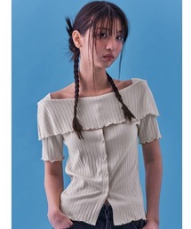 A'GEM/9 × .kom 『 FANCY CLUB/ファンシークラブ』 HEIDI KNITTED OFF-SHOULDER/オフショルダーニット