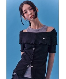 A'GEM/9 × .kom 『 FANCY CLUB/ファンシークラブ』 HEIDI KNITTED OFF-SHOULDER/オフショルダーニット