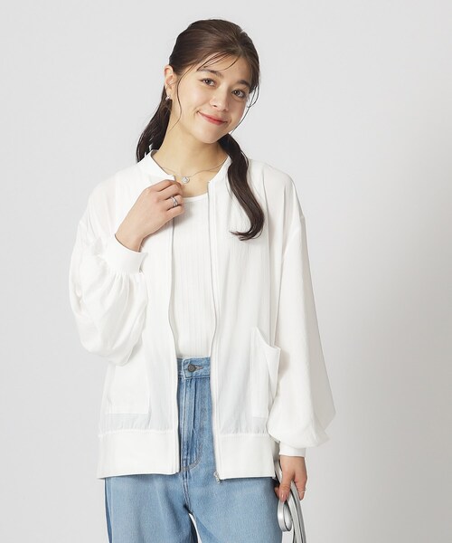 Cutie Blonde（キューティーブロンド）の「◆ヘルシーなシアー感 ポケットブルゾン（ブルゾン・レディース・ホワイト系/ブラック・02/03/04）」の3枚目の写真