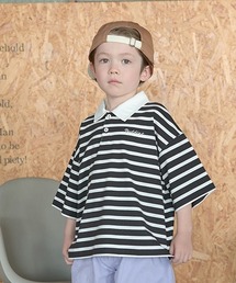 b・ROOM | 【型崩れしないやわらかコットン】ビッグシルエットプリントボーダーラガーシャツ(Tシャツ/カットソー)