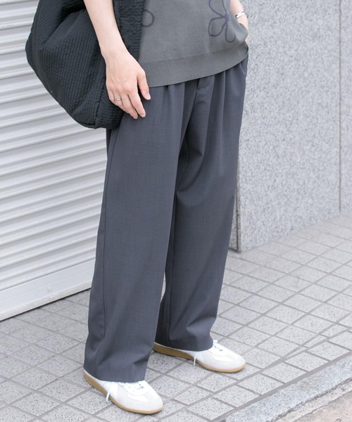 SENSE OF PLACE by URBAN RESEARCH（センスオブプレイスバイアーバンリサーチ）の「『イージーケア/セットアップ対応』ダブルタックワイドスラックス（スラックス・メンズ・ブラック/ライトベージュ/ブルー/グレー/ベージュ/チャコールグレー・SMALL/MEDIUM/LARGE）」の12枚目の写真