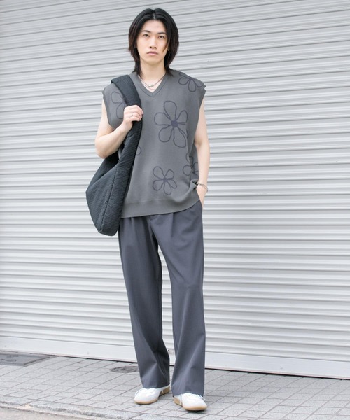 SENSE OF PLACE by URBAN RESEARCH（センスオブプレイスバイアーバンリサーチ）の「『イージーケア/セットアップ対応』ダブルタックワイドスラックス（スラックス・メンズ・ブラック/ライトベージュ/ブルー/グレー/ベージュ/チャコールグレー・SMALL/MEDIUM/LARGE）」の15枚目の写真