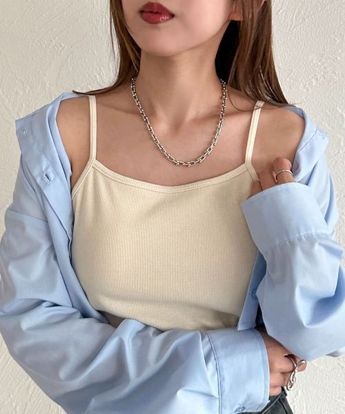 apres jour mignon（アプレジュールミニョン）の「カップ付きキャミソール（キャミソール・レディース・その他/ブラック/アイボリー/杢グレー/ナチュラル・X-LARGE/フリー）」の7枚目の写真