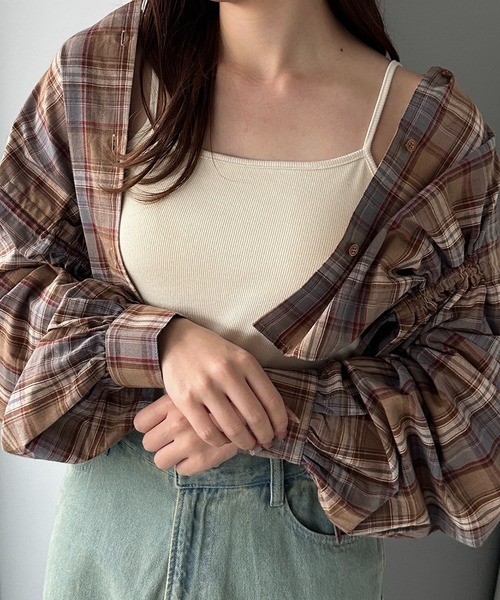 apres jour mignon（アプレジュールミニョン）の「カップ付きキャミソール（キャミソール・レディース・その他/ブラック/アイボリー/杢グレー/ナチュラル・X-LARGE/フリー）」の17枚目の写真