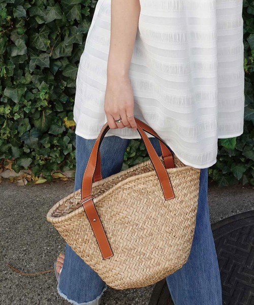 CORNERS（コーナーズ）の「バスケットかごバッグ（かごバッグ・レディース・ブラック/ブラウン・FREE）」の4枚目の写真