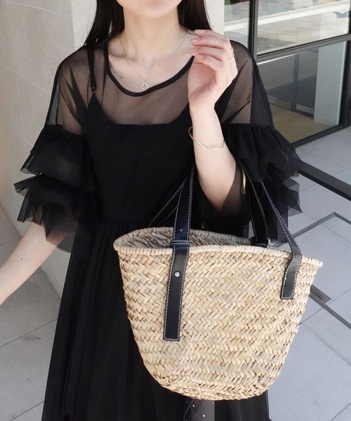 CORNERS（コーナーズ）の「バスケットかごバッグ（かごバッグ・レディース・ブラック/ブラウン・FREE）」の5枚目の写真