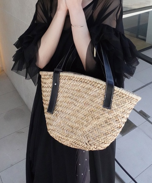 CORNERS（コーナーズ）の「バスケットかごバッグ（かごバッグ・レディース・ブラック/ブラウン・FREE）」の7枚目の写真