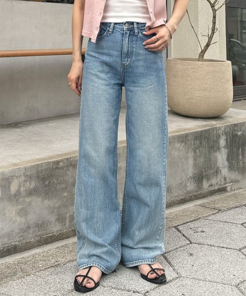 新色追加！！】セミワイドストレートデニムパンツ（デニムパンツ