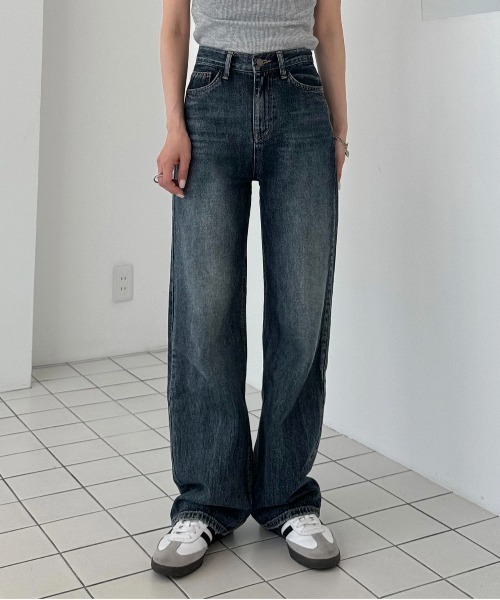 新色追加！！】セミワイドストレートデニムパンツ（デニムパンツ