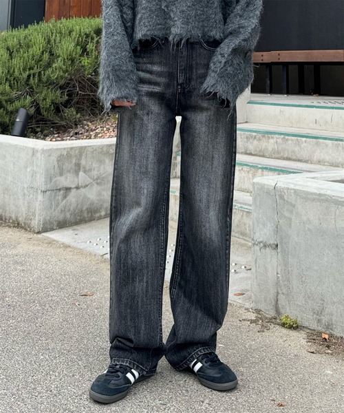 LE MORE（リモア）の「【新色追加！！】セミワイドストレートデニムパンツ（デニムパンツ・レディース・ブルー/ブラック/ライトブルー・FREE/M）」の6枚目の写真