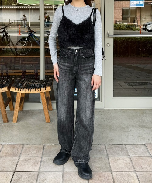 LE MORE（リモア）の「【新色追加！！】セミワイドストレートデニムパンツ（デニムパンツ・レディース・ブルー/ブラック/ライトブルー・FREE/M）」の8枚目の写真