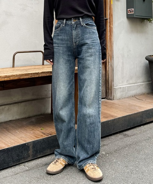 LE MORE（リモア）の「【新色追加！！】セミワイドストレートデニムパンツ（デニムパンツ・レディース・ブルー/ブラック/ライトブルー・FREE/M）」の15枚目の写真