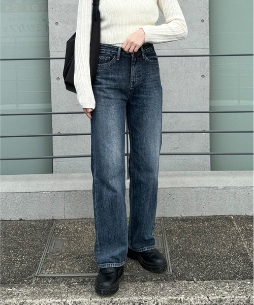 LE MORE（リモア）の「【新色追加！！】セミワイドストレートデニムパンツ（デニムパンツ・レディース・ブルー/ブラック/ライトブルー・FREE/M）」の17枚目の写真