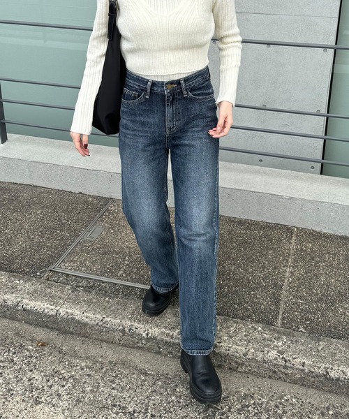 LE MORE（リモア）の「【新色追加！！】セミワイドストレートデニムパンツ（デニムパンツ・レディース・ブルー/ブラック/ライトブルー・FREE/M）」の19枚目の写真