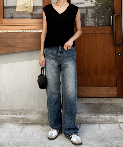 LE MORE（リモア）の「【新色追加！！】セミワイドストレートデニムパンツ（デニムパンツ・レディース・ブルー/ブラック/ライトブルー・FREE/M）」の22枚目の写真