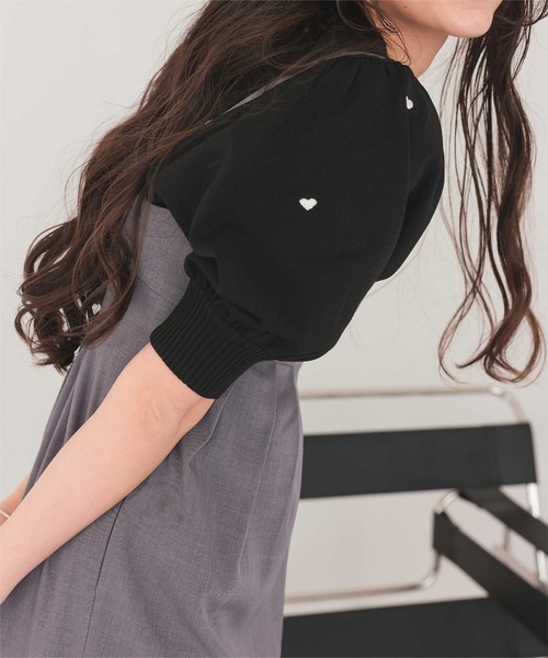 titivate（ティティベイト）の「ハート柄ボリュームスリーブプルオーバー（Tシャツ/カットソー・レディース・ホワイト系その他/ブラック系その他/ホワイト系その他2/グレー系その他・FREE）」の14枚目の写真