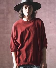 GLIMCLAP(ONbv)mn2924- Distressed short-sleeve sweater  jbg(jbg/Z[^[)