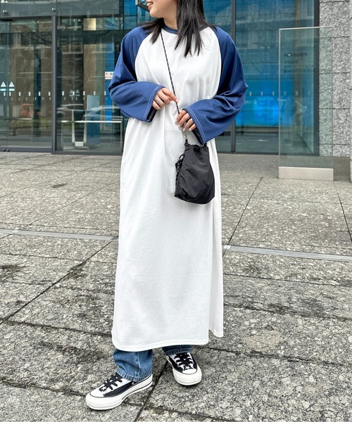 CPCM(シーピーシーエム)の「メッシュ切替ラグランワンピース(ワンピース・レディース・ブラック/ネイビー/レッド・FREE)」の3枚目の写真