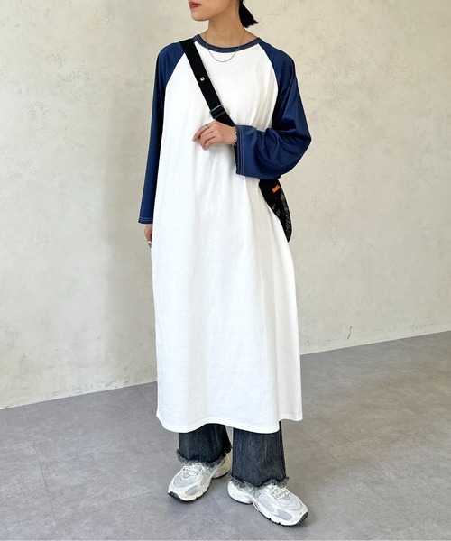 CPCM(シーピーシーエム)の「メッシュ切替ラグランワンピース(ワンピース・レディース・ブラック/ネイビー/レッド・FREE)」の10枚目の写真