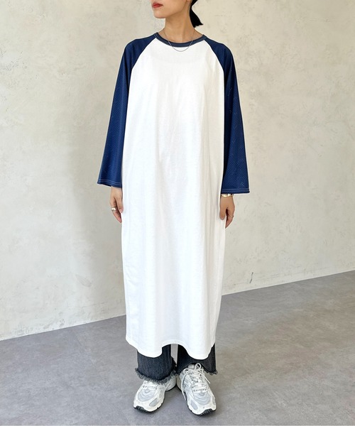 CPCM(シーピーシーエム)の「メッシュ切替ラグランワンピース(ワンピース・レディース・ブラック/ネイビー/レッド・FREE)」の9枚目の写真