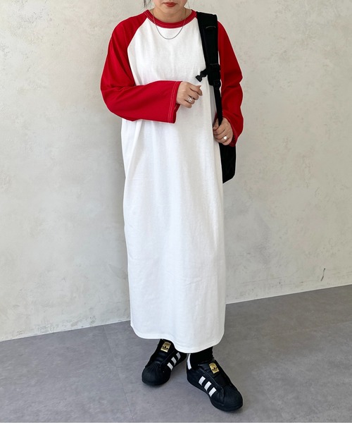 CPCM(シーピーシーエム)の「メッシュ切替ラグランワンピース(ワンピース・レディース・ブラック/ネイビー/レッド・FREE)」の6枚目の写真