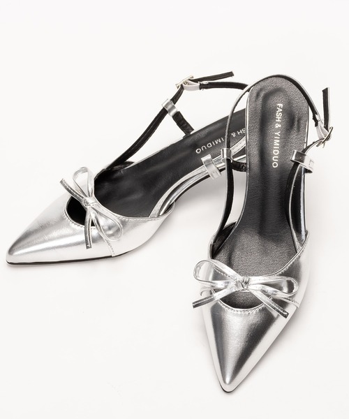 SVEC（シュベック）の「細ストラップ リボン ミュールパンプス（パンプス・レディース・シルバー・36/37/38/39/35）」の11枚目の写真