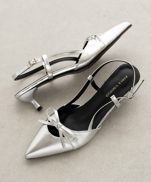 SVEC（シュベック）の「細ストラップ リボン ミュールパンプス（パンプス・レディース・シルバー・36/37/38/39/35）」の17枚目の写真