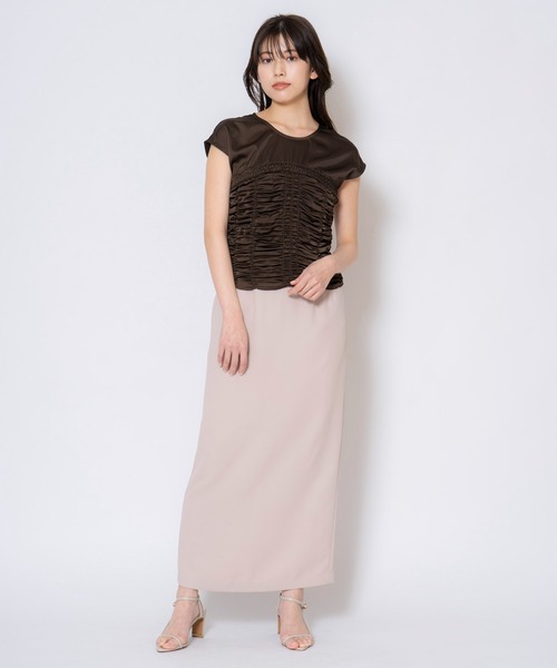 NOELA（ノエラ）の「シャーリングビスチェ切替ブラウス（シャツ/ブラウス・レディース・ベージュ/チャコールグレー/ブルー・フリー）」の11枚目の写真