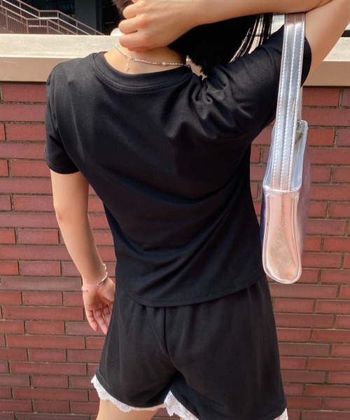 mebole（メボレ）の「シンプルリボンデザインTシャツ（Tシャツ/カットソー・レディース・グレー/ブラック/ホワイト・FREE）」の10枚目の写真