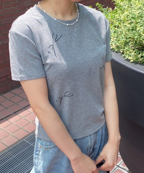 mebole（メボレ）の「シンプルリボンデザインTシャツ（Tシャツ/カットソー・レディース・グレー/ブラック/ホワイト・FREE）」の13枚目の写真