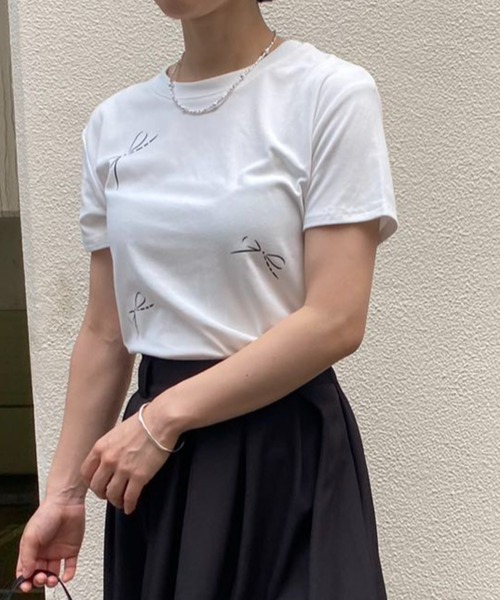 mebole（メボレ）の「シンプルリボンデザインTシャツ（Tシャツ/カットソー・レディース・グレー/ブラック/ホワイト・FREE）」の18枚目の写真
