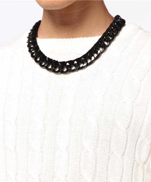 WEGO（ウィゴー）の「WEGO/ビッグチェーンネックレス（ネックレス・メンズ・ブラック・FREE）」の2枚目の写真