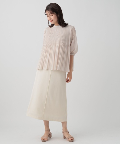 Elura（エルーラ）の「プリーツフレアブラウス/120814（シャツ/ブラウス・レディース・ライトブルー/ベージュ/ネイビー・FREE）」の11枚目の写真