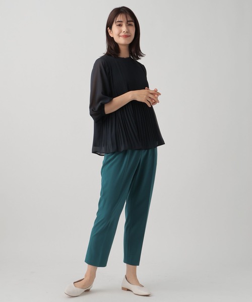 Elura（エルーラ）の「プリーツフレアブラウス/120814（シャツ/ブラウス・レディース・ライトブルー/ベージュ/ネイビー・FREE）」の13枚目の写真