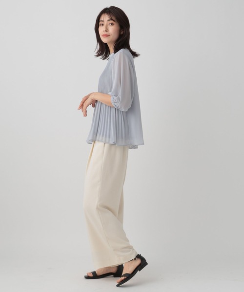 Elura（エルーラ）の「プリーツフレアブラウス/120814（シャツ/ブラウス・レディース・ライトブルー/ベージュ/ネイビー・FREE）」の16枚目の写真