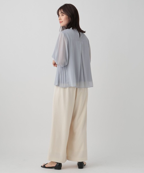 Elura（エルーラ）の「プリーツフレアブラウス/120814（シャツ/ブラウス・レディース・ライトブルー/ベージュ/ネイビー・FREE）」の17枚目の写真