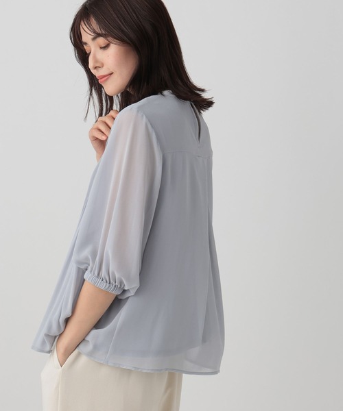 Elura（エルーラ）の「プリーツフレアブラウス/120814（シャツ/ブラウス・レディース・ライトブルー/ベージュ/ネイビー・FREE）」の19枚目の写真