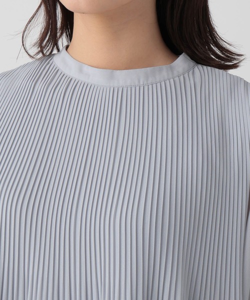 Elura（エルーラ）の「プリーツフレアブラウス/120814（シャツ/ブラウス・レディース・ライトブルー/ベージュ/ネイビー・FREE）」の4枚目の写真