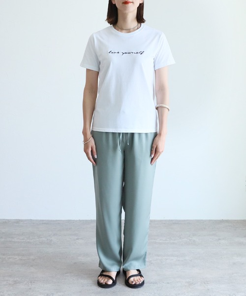 reca（レカ）の「【ロゴが選べる！】ロゴ刺繍Tシャツ（Tシャツ/カットソー・レディース・チャコールグレー/ホワイト/ホワイト系その他/ブルー系その他・FREE）」の10枚目の写真