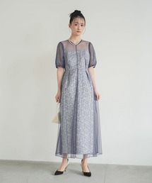kaene（カエン）の「ローズジャガード×チュールドレス（ドレス・レディース）」