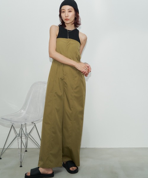 Auntie Rosa Holiday（アンティローザホリデー）の「ベアオールインワン（つなぎ/オールインワン・レディース・ブラック/オリーブ・FREE）」の5枚目の写真