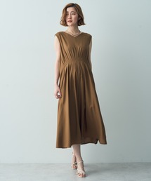 YECCA VECCA | レーヨン麻タックワンピース(ワンピース)