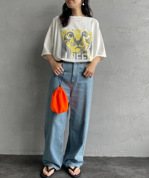 JEANS FACTORY （ジーンズファクトリー）の「[REMI RELIEF/レミレリーフ] 別注 ビッグシルエット SP加工プリントTシャツ（Tシャツ/カットソー・レディース・A/C/D/E/B・M）」の21枚目の写真