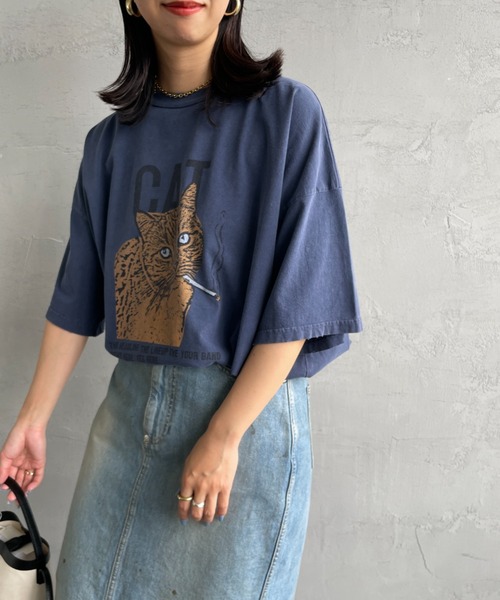 JEANS FACTORY （ジーンズファクトリー）の「[REMI RELIEF/レミレリーフ] 別注 ビッグシルエット SP加工プリントTシャツ（Tシャツ/カットソー・レディース・A/C/D/E/B・M）」の14枚目の写真