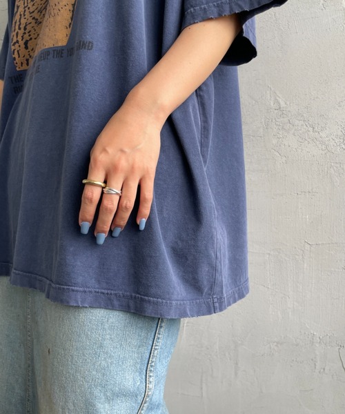 JEANS FACTORY （ジーンズファクトリー）の「[REMI RELIEF/レミレリーフ] 別注 ビッグシルエット SP加工プリントTシャツ（Tシャツ/カットソー・レディース・A/C/D/E/B・M）」の6枚目の写真