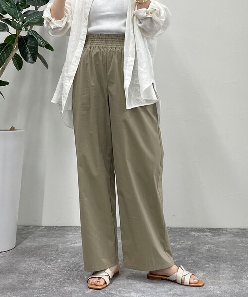 fredy emue（フレディエミュ）の「【新色登場】綿ナイロンストレッチセミワイドパンツ（その他パンツ・レディース・ベビーピンク/カーキ/ベージュ/ブラック・38/36）」の20枚目の写真