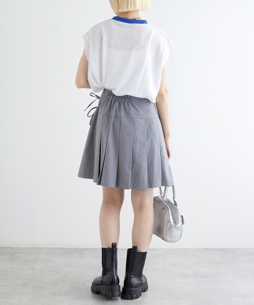 w closet（ダブルクローゼット）の「リンガープリントタンクトップ（タンクトップ・レディース・スミクロ/オレンジ/ライトブルー/オフホワイト・FREE）」の9枚目の写真