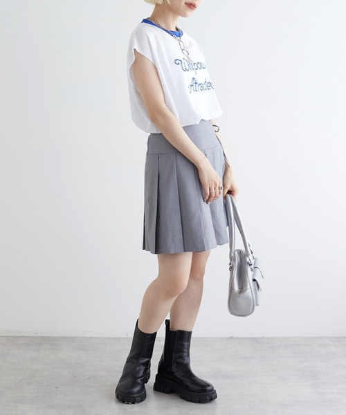 w closet（ダブルクローゼット）の「リンガープリントタンクトップ（タンクトップ・レディース・スミクロ/オレンジ/ライトブルー/オフホワイト・FREE）」の10枚目の写真